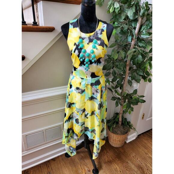Robbie Bee Women Multicolor Polyester Round Neck Sleeveless Knee Length Dress 8 - Picture 1 of 11